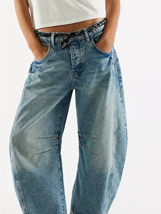 Free People Denim - Free People Light Blue Wide-Leg Denim Jeans
